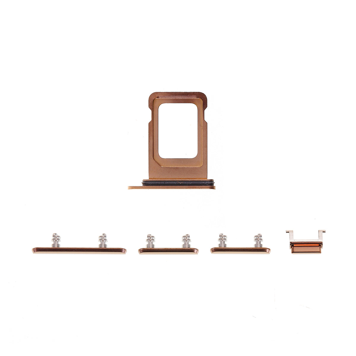 OEM Side Buttons Set for iPhone 11 Pro (Mute / Power / Volume Buttons + Sim Card Tray) - Gold