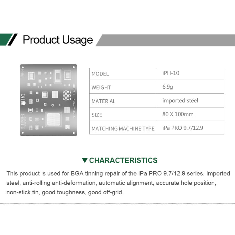 OEM BST-iPH-10 Tin Planting Net for iPad Pro 9.7 / 12.9 (2015)