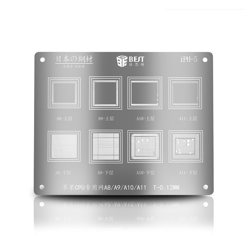 BST-iPH-5 A8 A9 A10 Stencil Tin Plate IC Chip BGA Reballing Stencil Solder Template