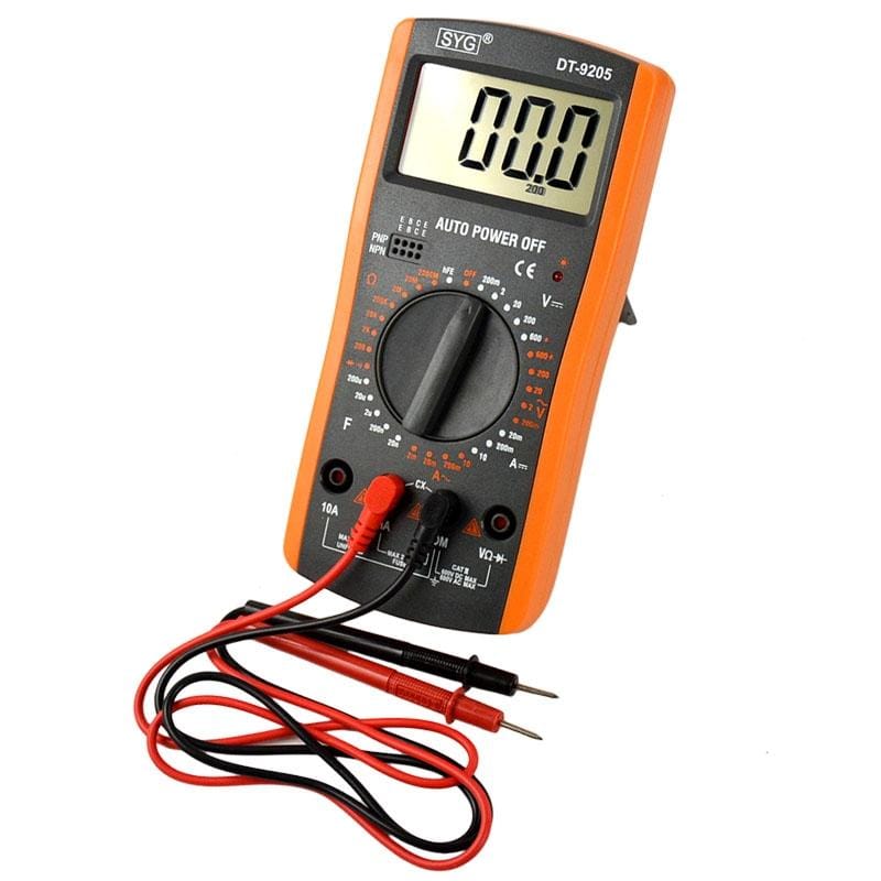 DT9205 Digital Multimeter High Precision Range Handheld Ammeter Voltmeter Resistance Capacitance AC / DC Tester