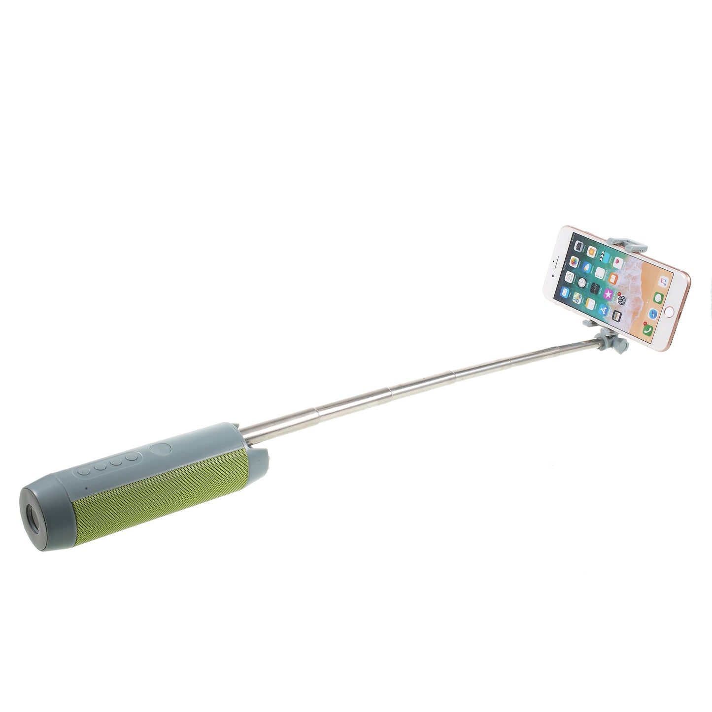 Multi-function Bluetooth Selfie Stick + Bluetooth Speaker + Portable Power Bank + Phone Holder - Green