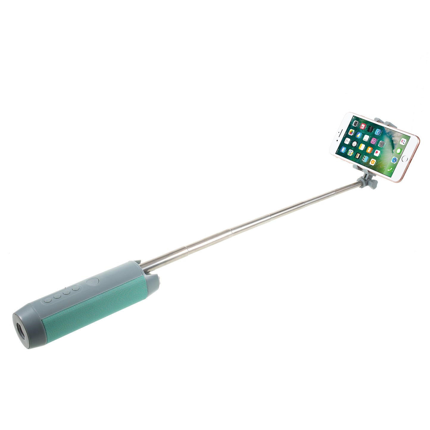 Portable Monopod Bluetooth Selfie stick + Bluetooth Speaker + Power Bank + Phone Holder - Blue