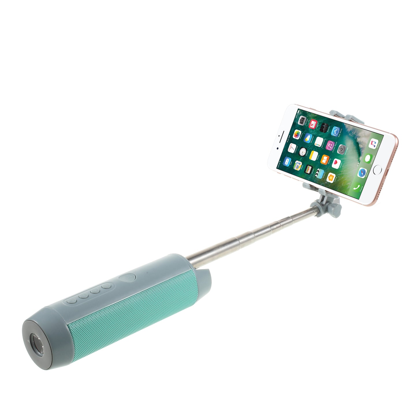 Portable Monopod Bluetooth Selfie stick + Bluetooth Speaker + Power Bank + Phone Holder - Blue