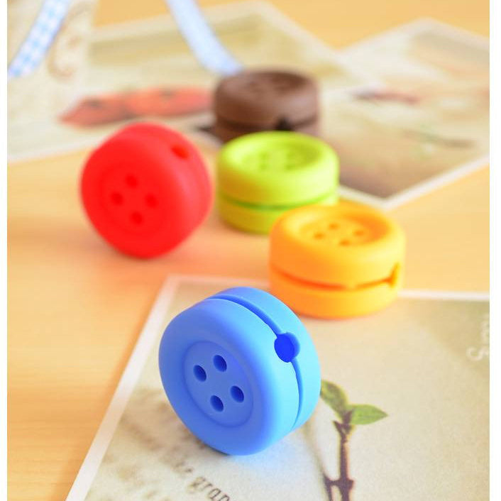 Cute Button Style Earphone Cable Winder Organizer
