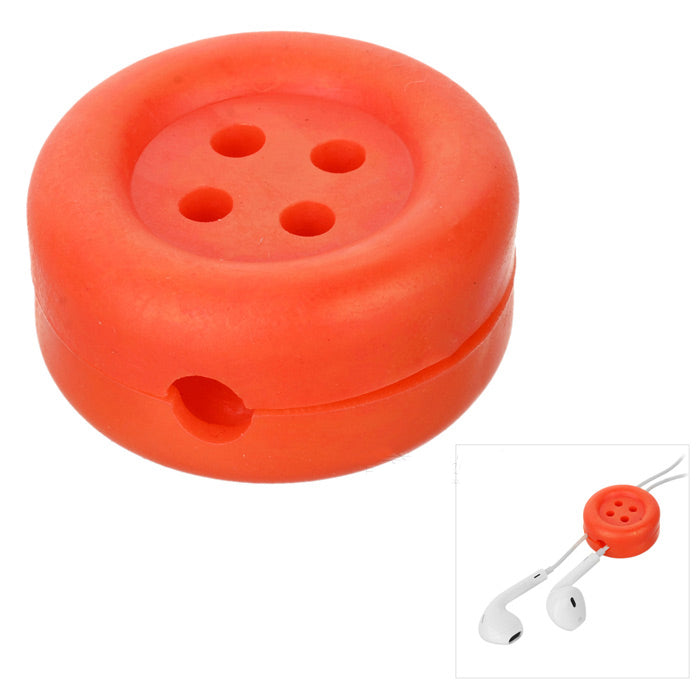 Cute Button Style Earphone Cable Winder Organizer