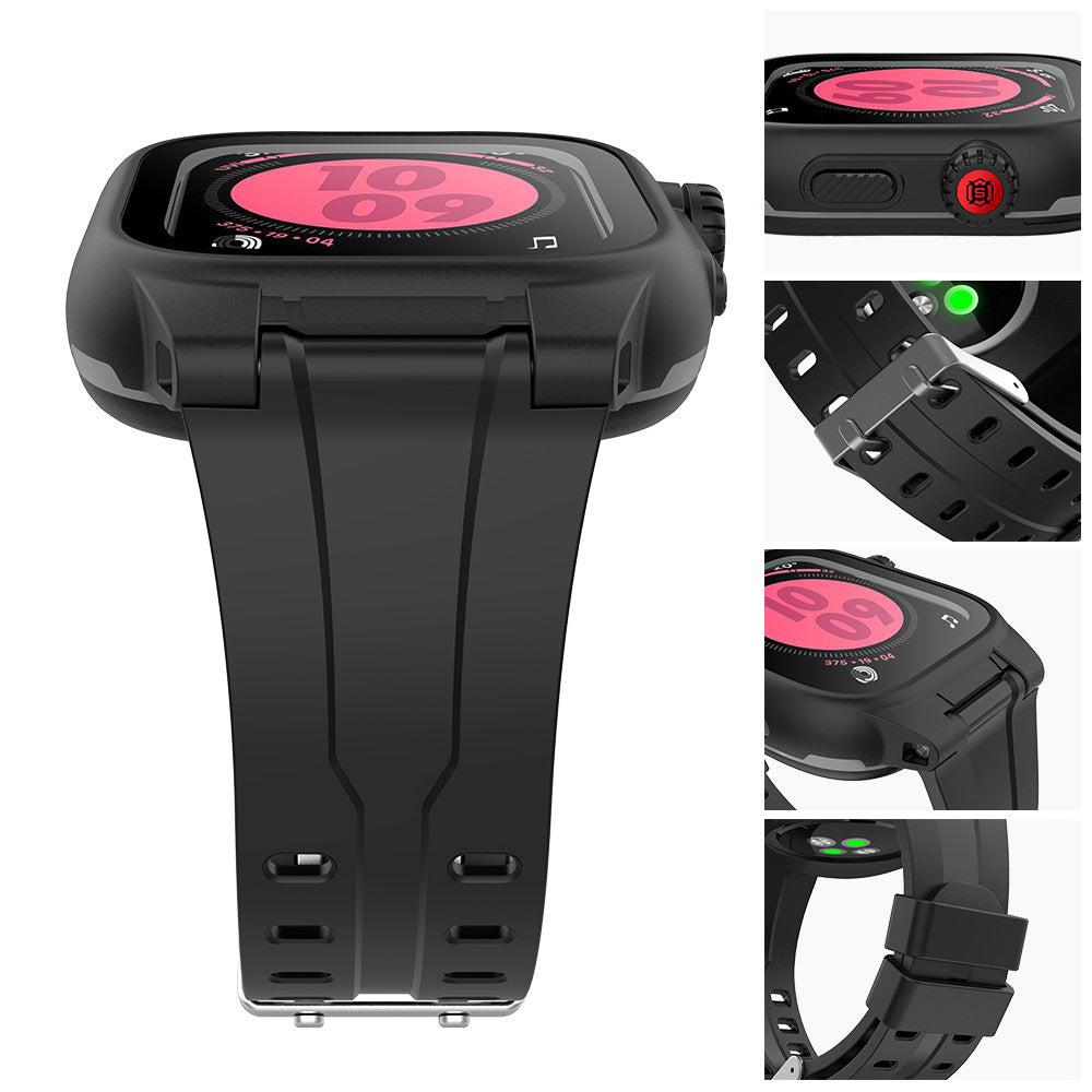 SHELLBOX Silicone Watch Band+Waterproof Cover for Apple Watch Series 3 / 2 42mm