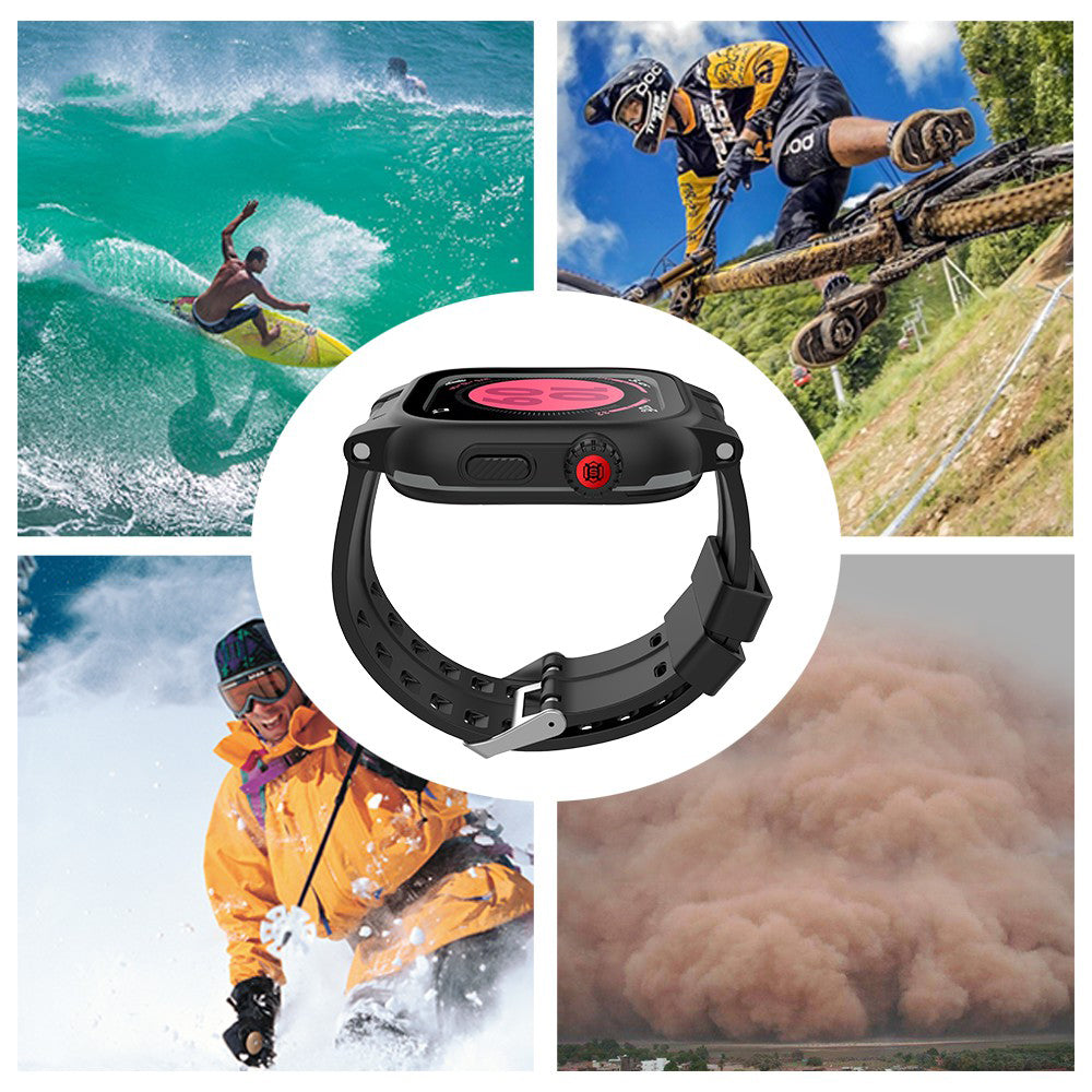 SHELLBOX Silicone Watch Band+Waterproof Cover for Apple Watch Series 3 / 2 42mm