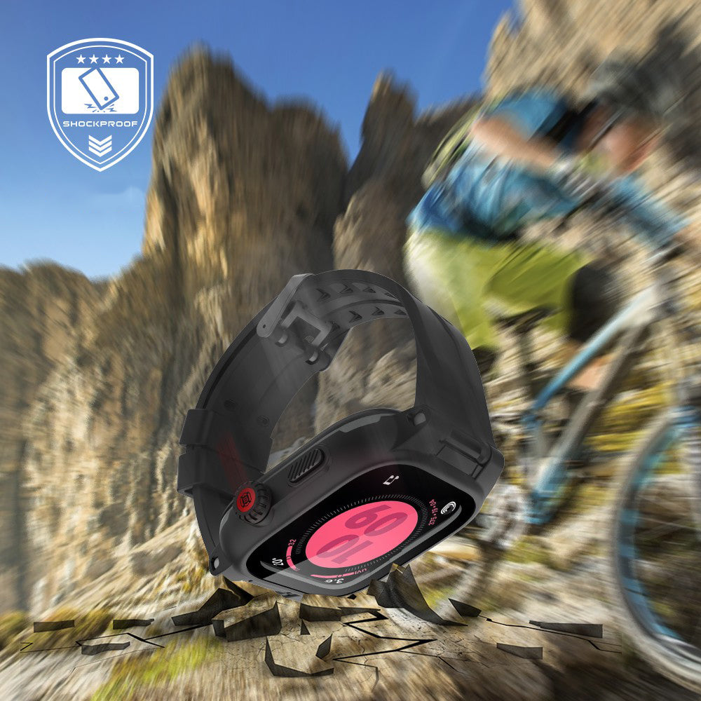 SHELLBOX Silicone Watch Band+Waterproof Cover for Apple Watch Series 3 / 2 42mm