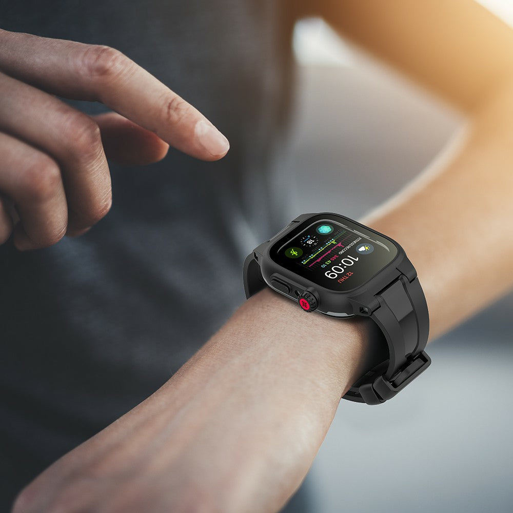 SHELLBOX Breathable Sports Silicone Watch Band+Waterproof Cover for Apple Watch Series SE / SE (2022) / 6 / 5 / 4 44mm