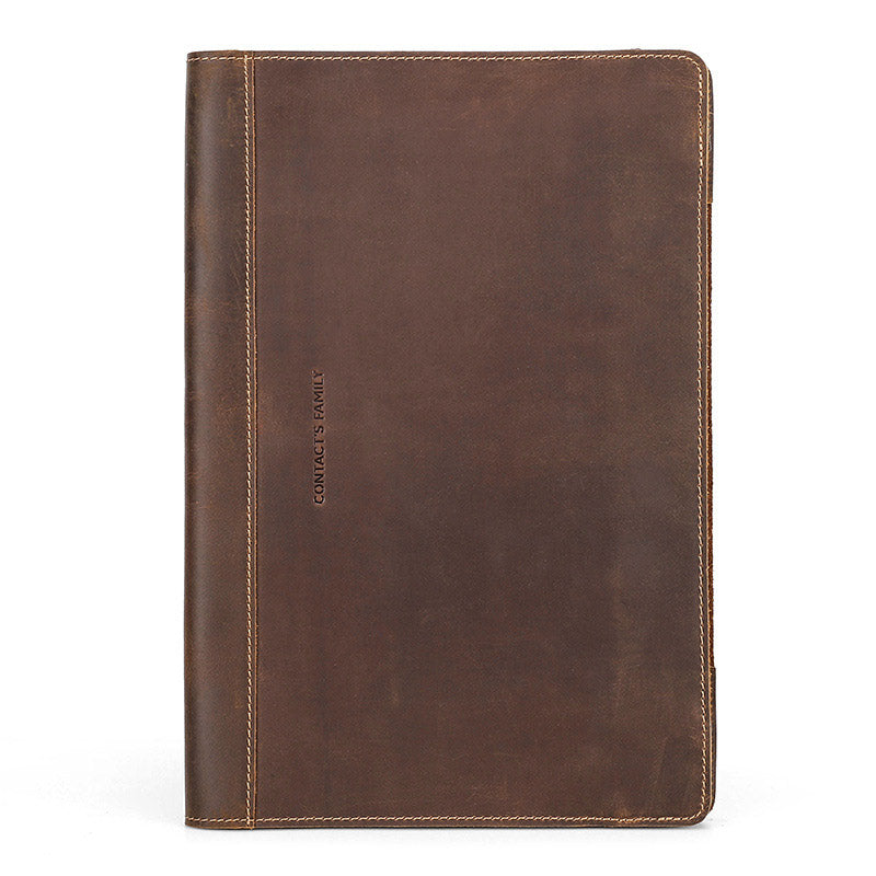 Crazy Horse Genuine Leather Folio Protective Cover for MacBook Pro 15.4-inch (2016-2018)