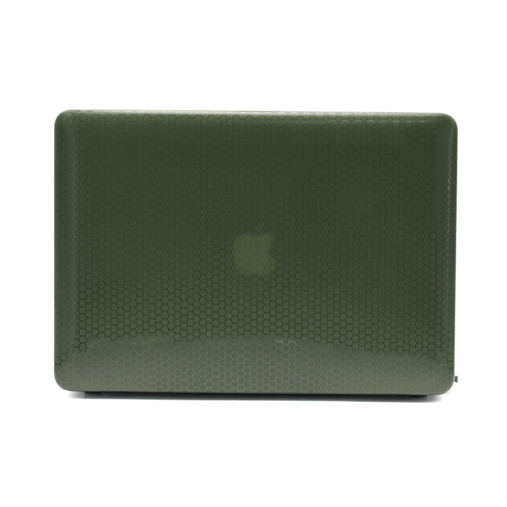 Honeycomb Texture Ultra-thin Laptop Protective Case Hard PC Notebook Shell Cover for MacBook Air 13.3-inch (A1369/A1466) - Green