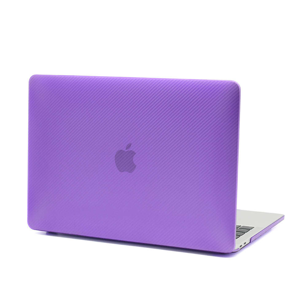 Carbon Fiber Texture Front and Back PC Laptop Protector Case for MacBook Air 13.3-inch with Retina Display A2179 (2020)/A1932/A2337 - Purple