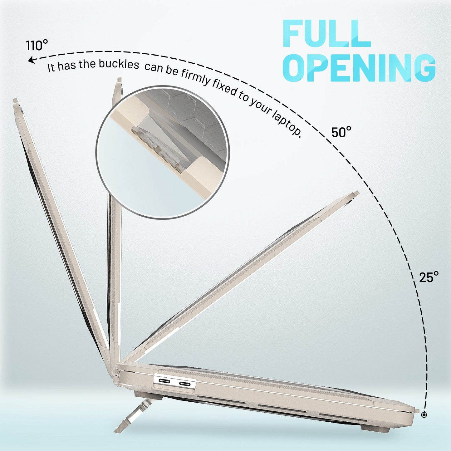 for MacBook Pro 13 inch (2020) PC + TPU Laptop Case Anti-scratch Full-Protection Notebook Cover with Supporting Feet - Apricot