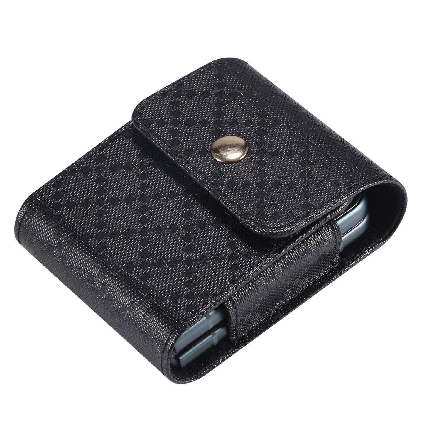 Grid Pattern Microfiber Leather Vertical Flip Cellphone Belt Loop Holster Case Belt Waist Bag for Samsung Galaxy Z Flip / Galaxy Z Flip3 5G / Motorola Razr 5G