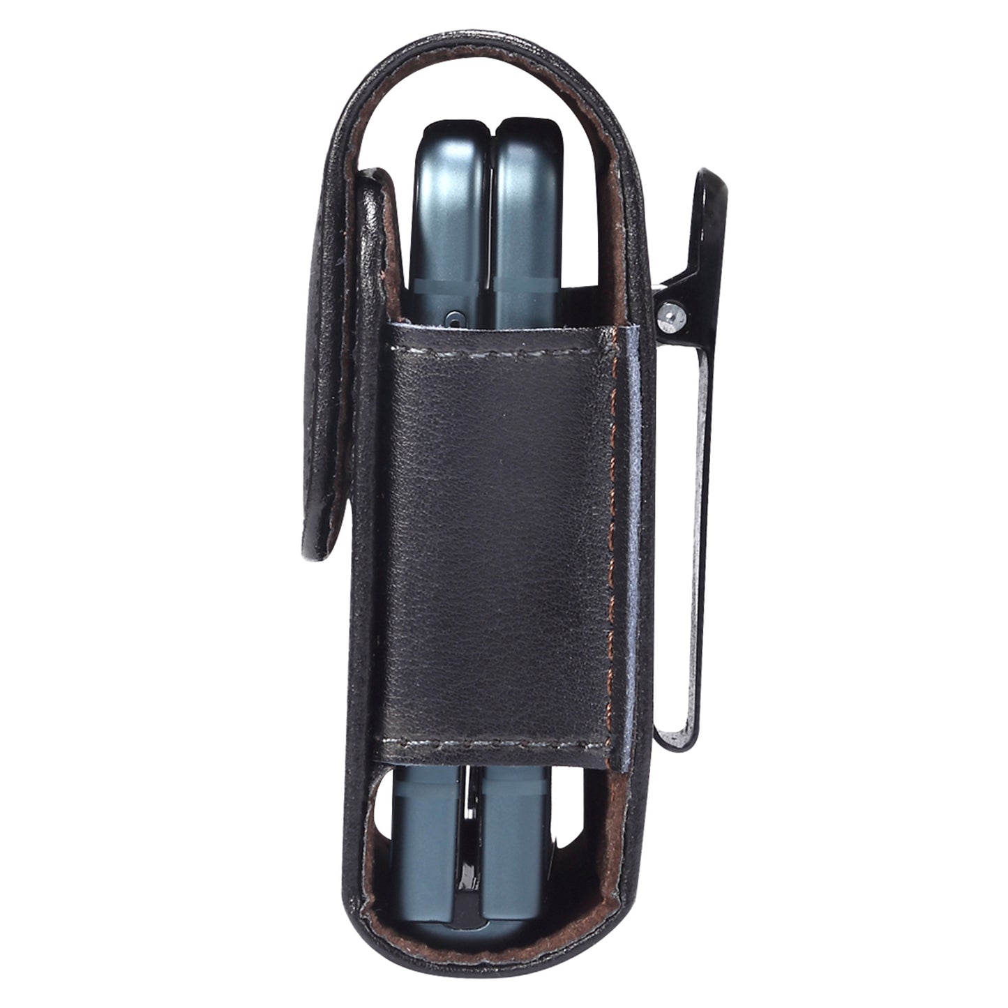 Genuine Leather Waist Folding Phone Bag for Huawei P50 Pocket / Pocket S / Samsung Galaxy Z Flip3 5G / Z Flip 5G / Z Flip, Belt Clip Magnetic Flip Phone Case