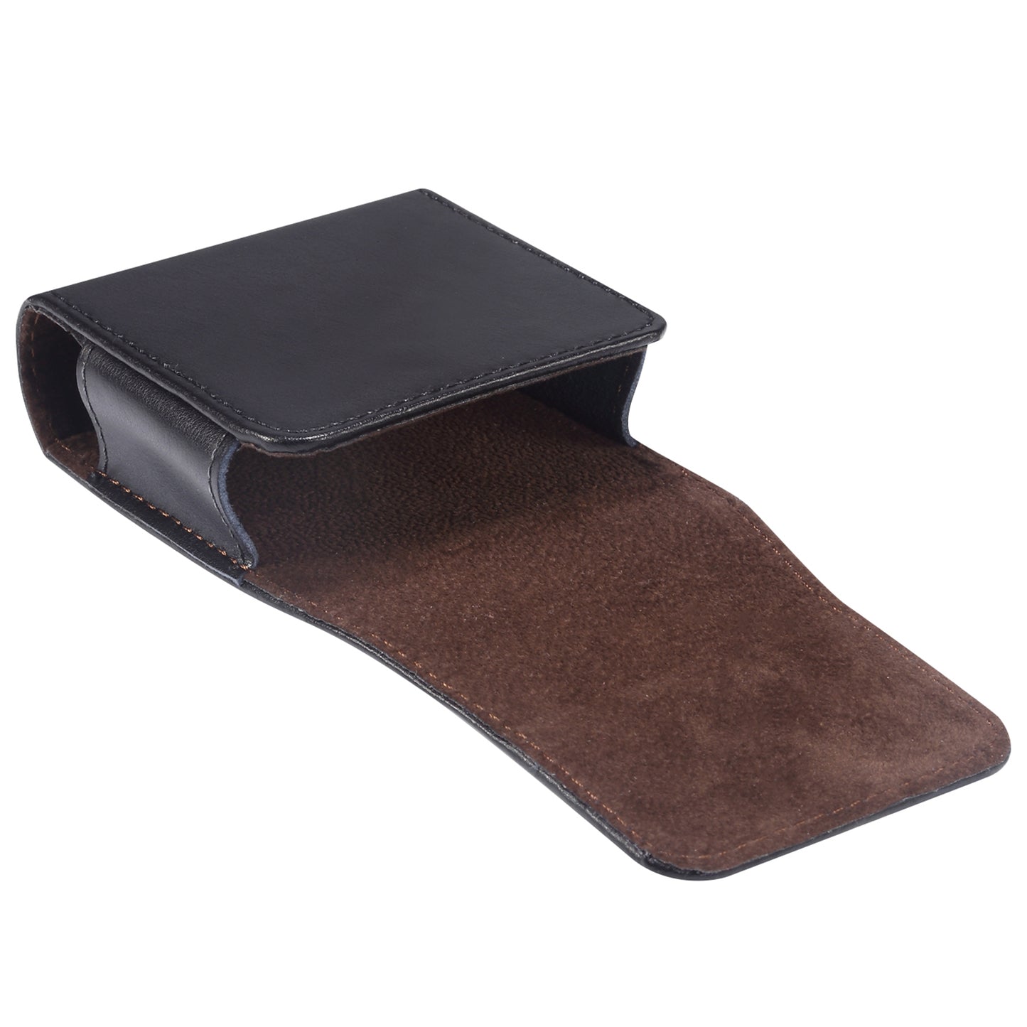 Genuine Leather Waist Folding Phone Bag for Huawei P50 Pocket / Pocket S / Samsung Galaxy Z Flip3 5G / Z Flip 5G / Z Flip, Belt Clip Magnetic Flip Phone Case