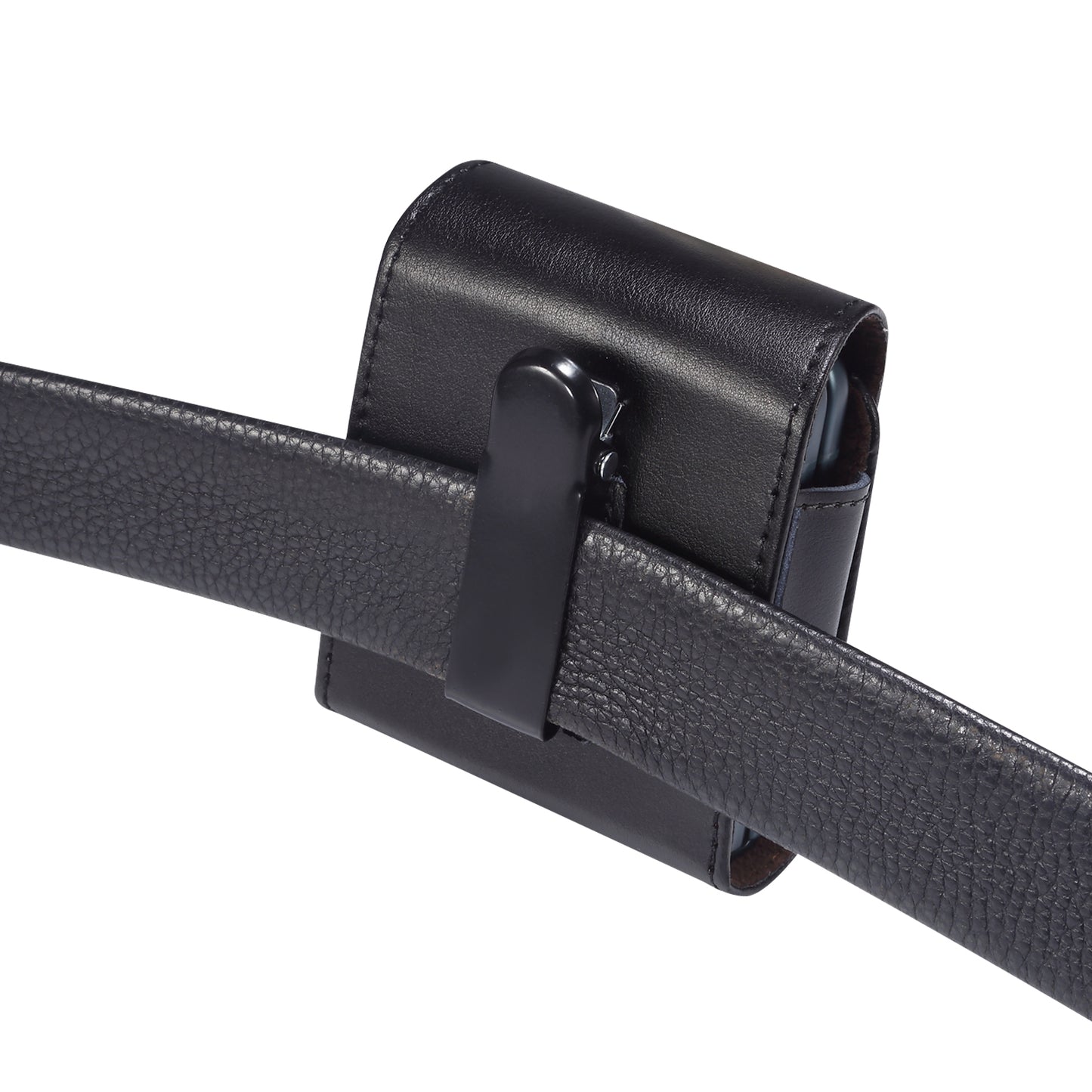 Genuine Leather Waist Folding Phone Bag for Huawei P50 Pocket / Pocket S / Samsung Galaxy Z Flip3 5G / Z Flip 5G / Z Flip, Belt Clip Magnetic Flip Phone Case