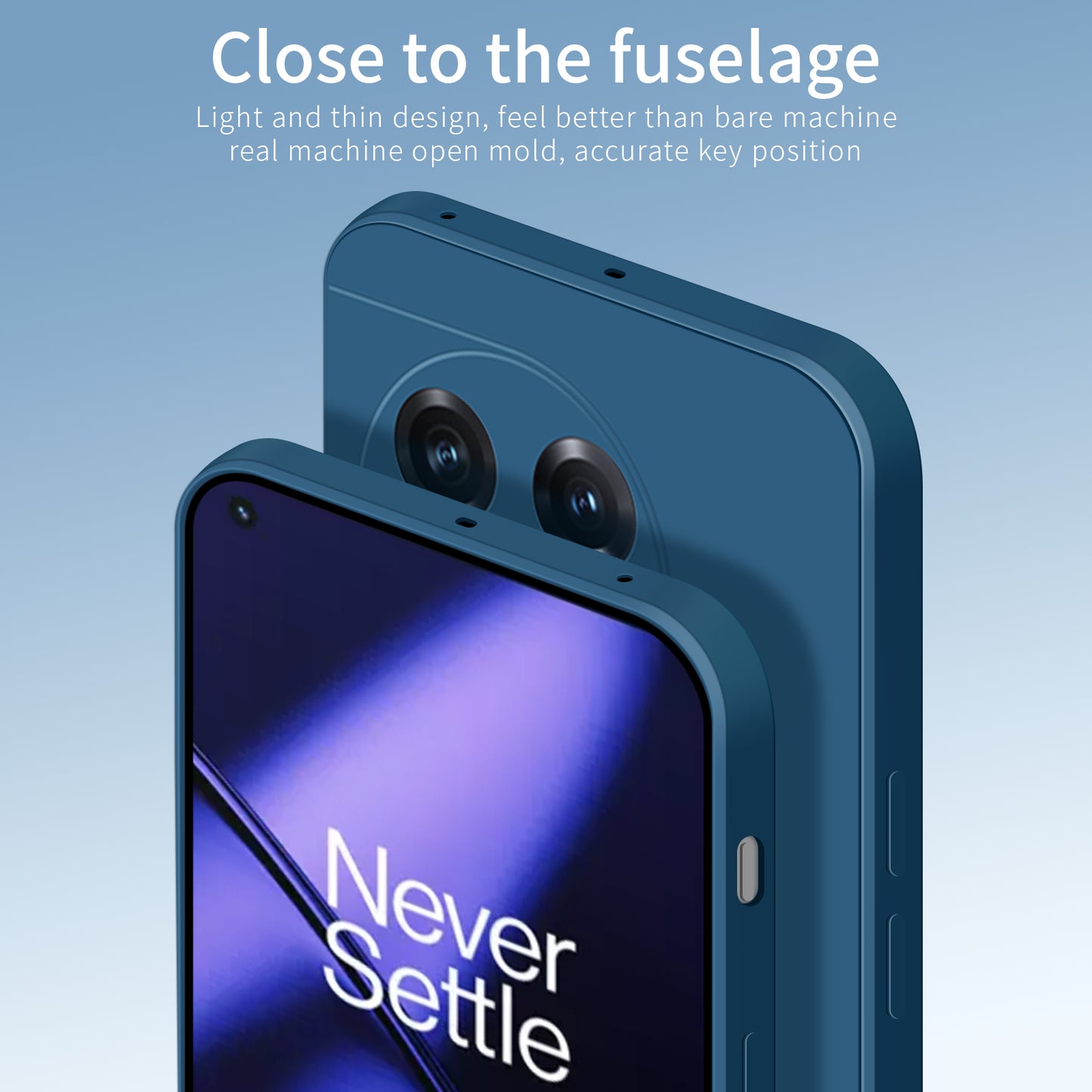 PINWUYO JK TPU-2 Series for OnePlus 11 5G Phone Case Fiber Flocking Lining Camera Lens Protection TPU Cover - Dark Blue
