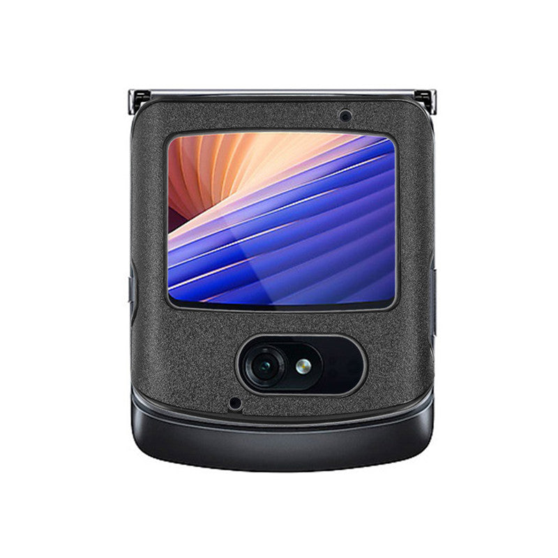 Sand Dermatoglyph Surface PU Leather Coated Plastic Cover for Motorola Razr 5G/Razr (2020) - Black