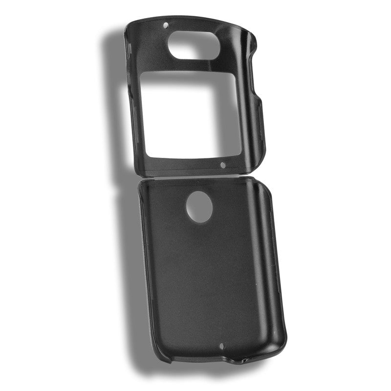 Sand Dermatoglyph Surface PU Leather Coated Plastic Cover for Motorola Razr 5G/Razr (2020) - Black