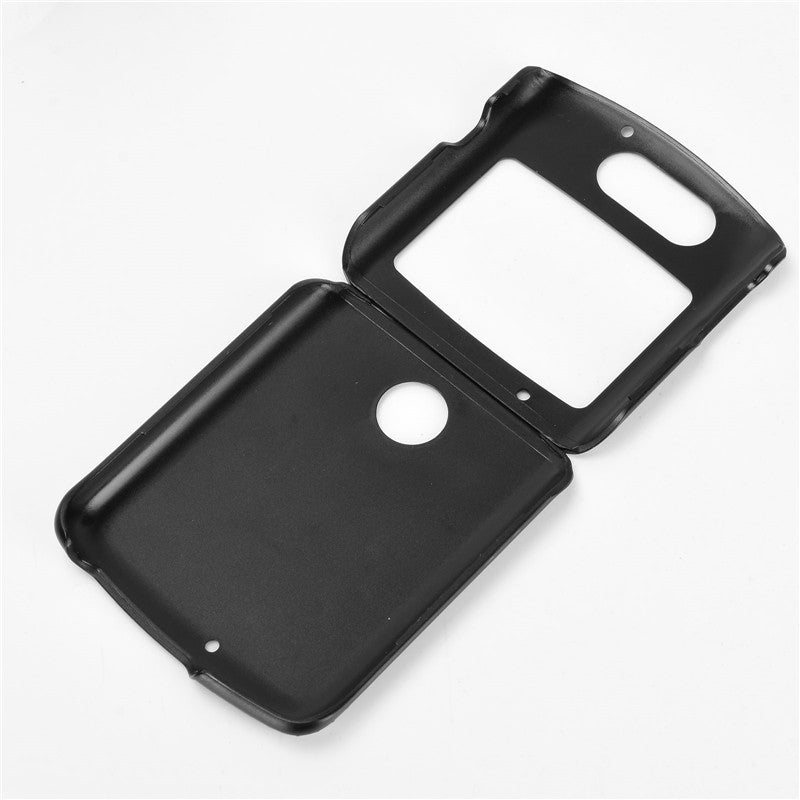 Sand Dermatoglyph Surface PU Leather Coated Plastic Cover for Motorola Razr 5G/Razr (2020) - Black