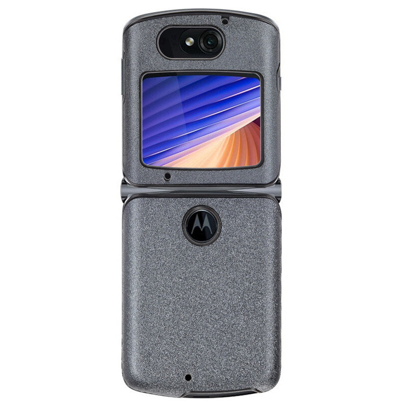 Sand Dermatoglyph Surface PU Leather Coated Plastic Cover for Motorola Razr 5G/Razr (2020) - Grey