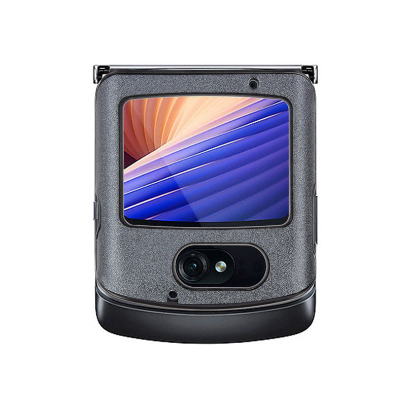 Sand Dermatoglyph Surface PU Leather Coated Plastic Cover for Motorola Razr 5G/Razr (2020) - Grey