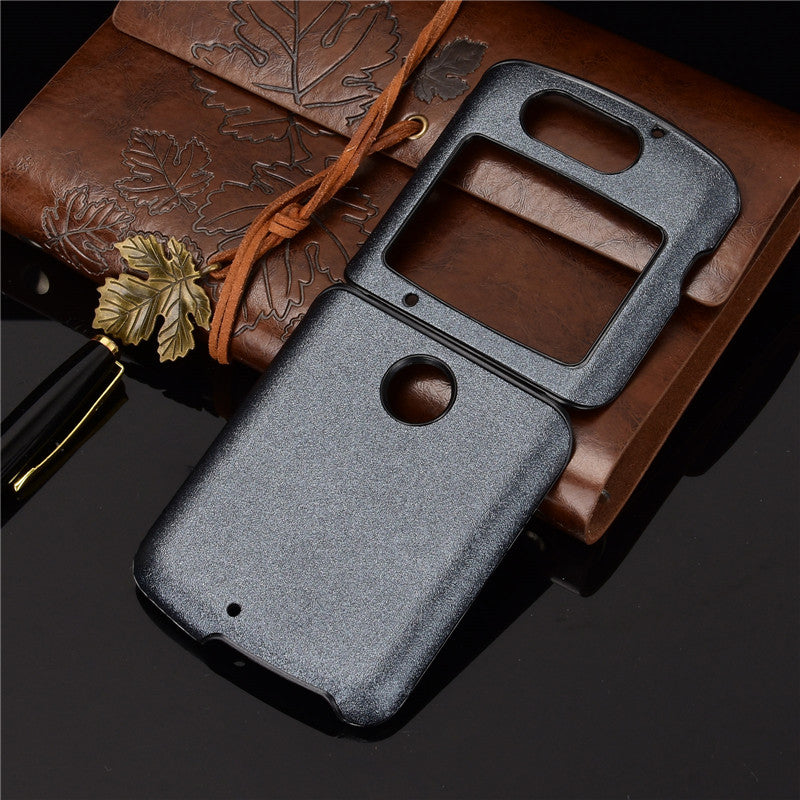 Sand Dermatoglyph Surface PU Leather Coated Plastic Cover for Motorola Razr 5G/Razr (2020) - Grey