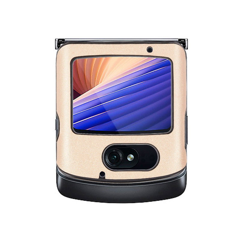Sand Dermatoglyph Surface PU Leather Coated Plastic Cover for Motorola Razr 5G/Razr (2020) - Gold