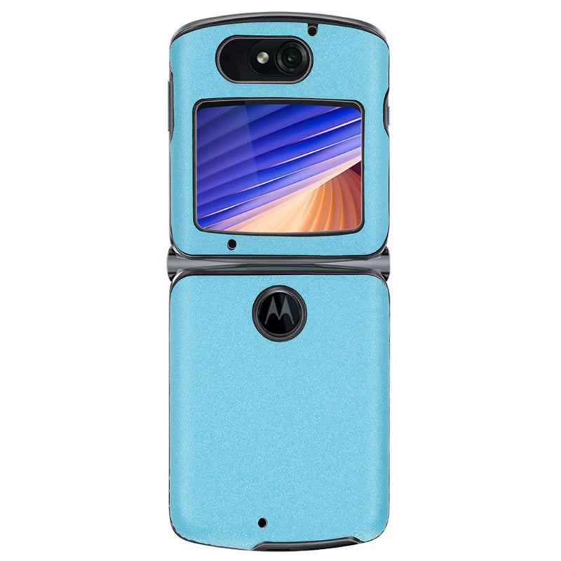 Sand Dermatoglyph Surface PU Leather Coated Plastic Cover for Motorola Razr 5G/Razr (2020) - Blue