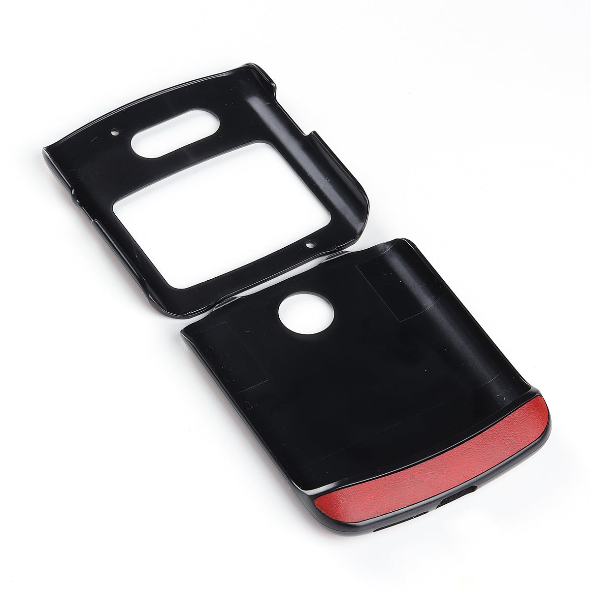 Leather Coated PC Phone Case for Motorola Razr 5G - Red