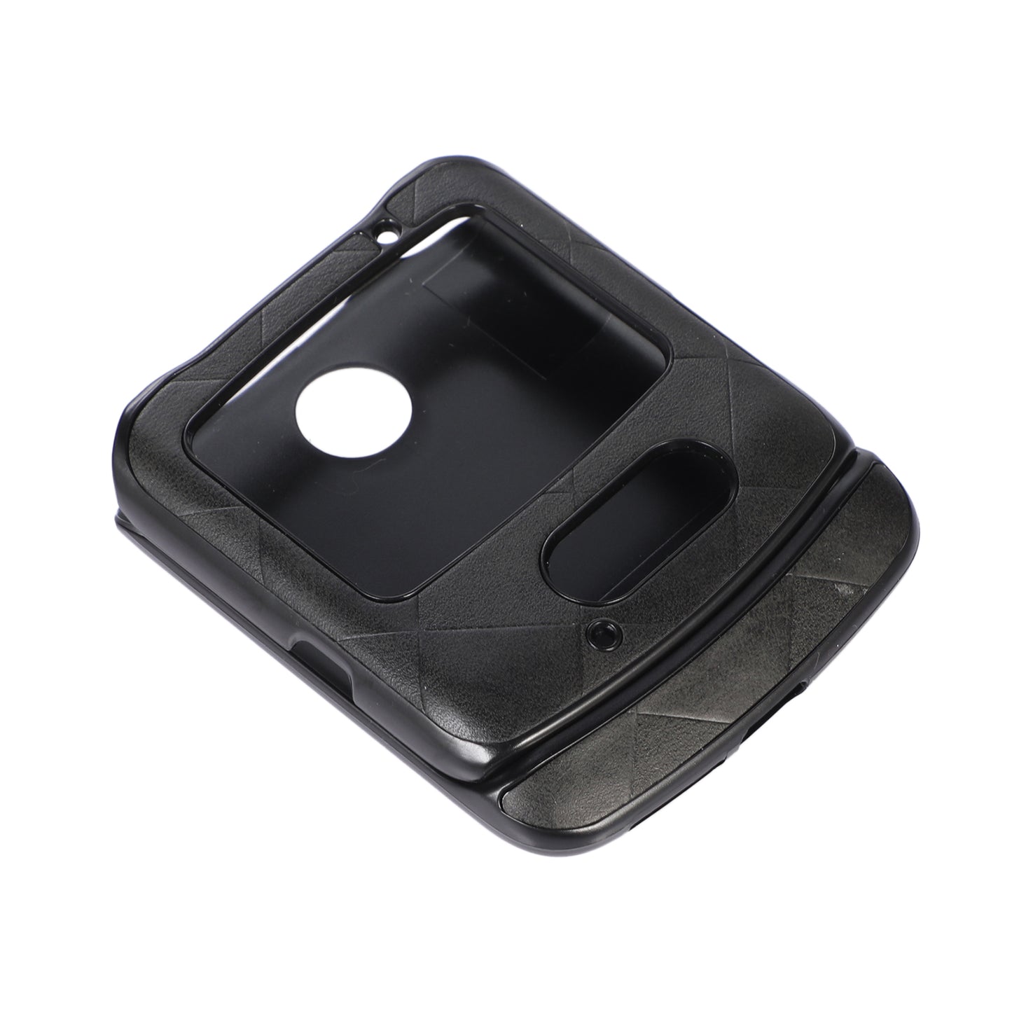 Uniqkart for Motorola Razr 5G Grid Texture PU Leather Coated Phone Case Hard PC + Soft TPU Protective Cover - Black