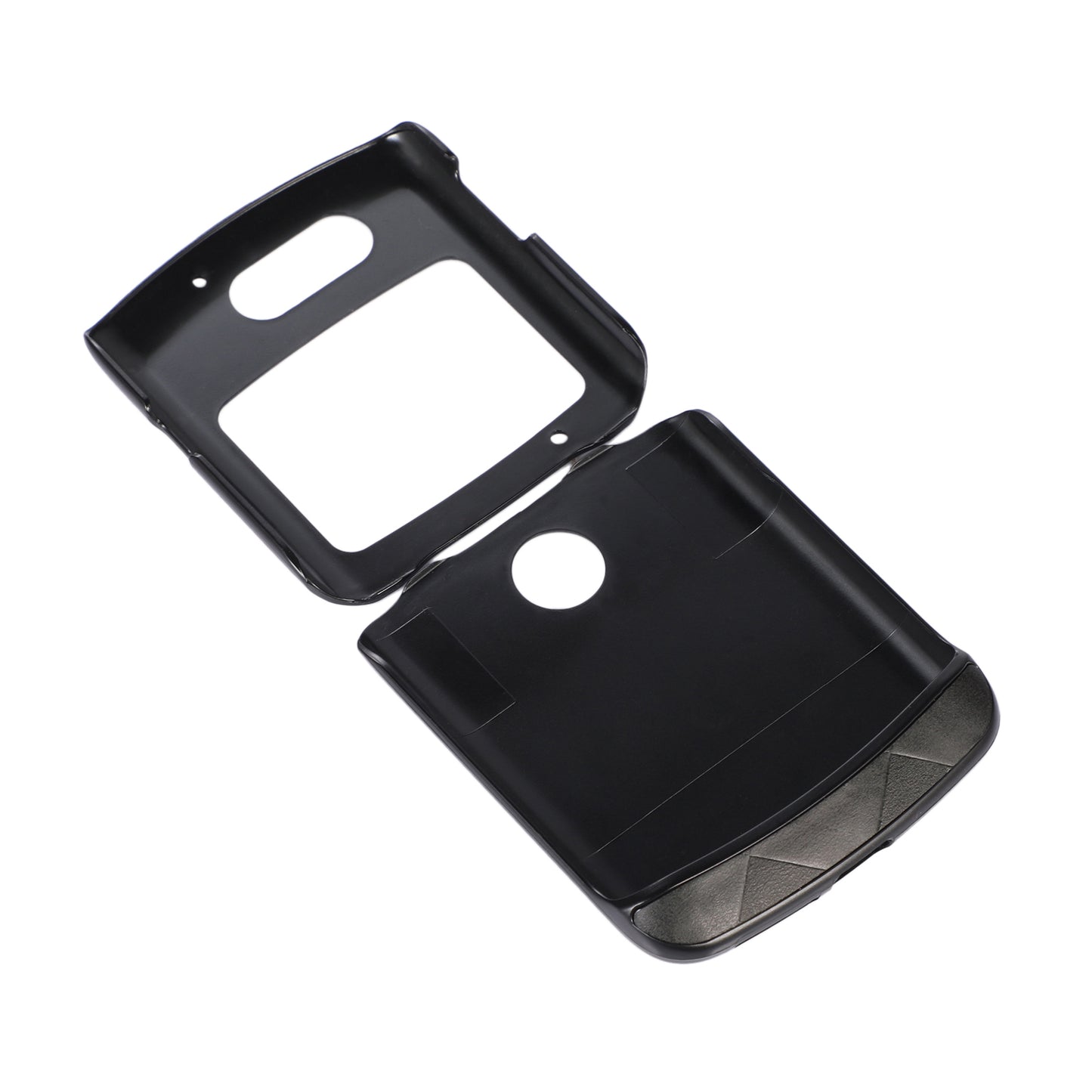 Uniqkart for Motorola Razr 5G Grid Texture PU Leather Coated Phone Case Hard PC + Soft TPU Protective Cover - Black