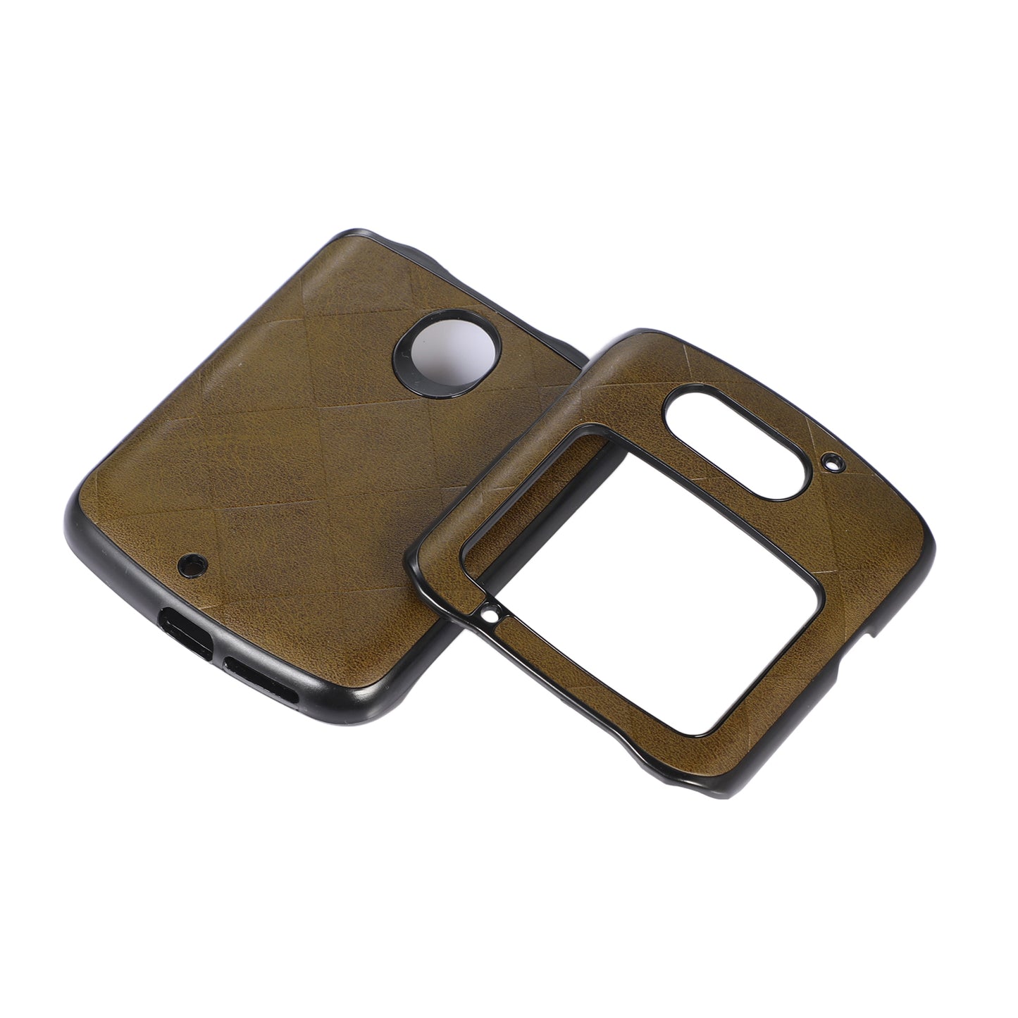 Uniqkart for Motorola Razr 5G Grid Texture PU Leather Coated Phone Case Hard PC + Soft TPU Protective Cover - Green