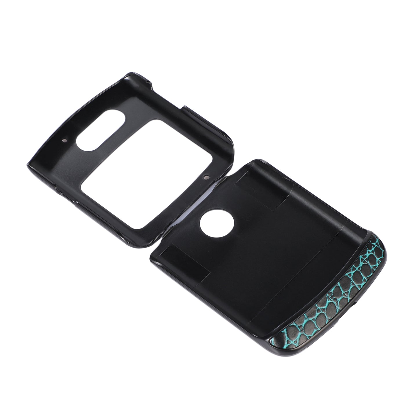 Uniqkart for Motorola Razr 5G Crocodile Texture Genuine Cowhide Leather Coating Phone Case Inner PC + TPU Hybrid Cover - Green