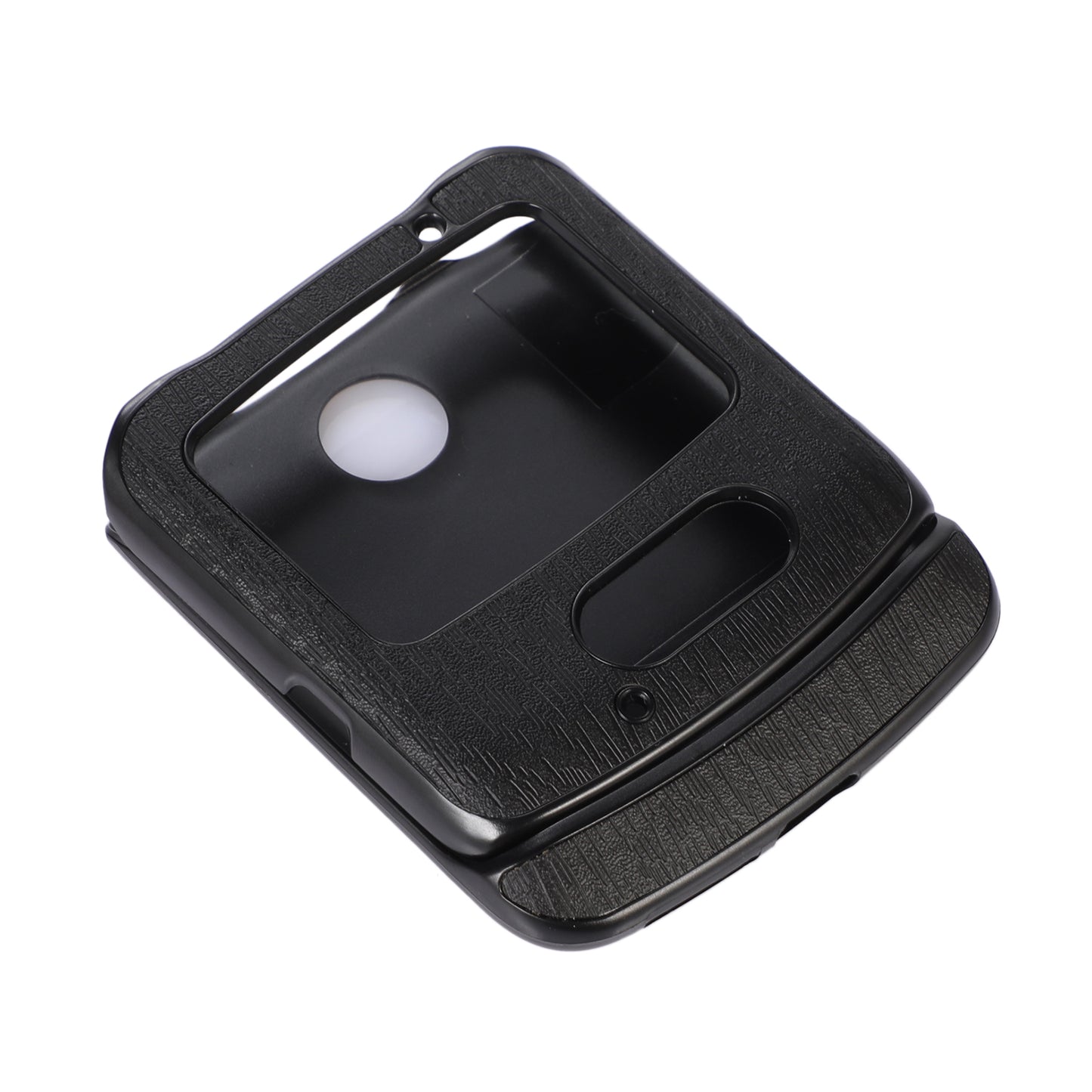 Uniqkart for Motorola Razr 5G Wood Texture Folding Case Shockproof Anti-fall PU Leather Coated PC + TPU Protctive Shell - Black
