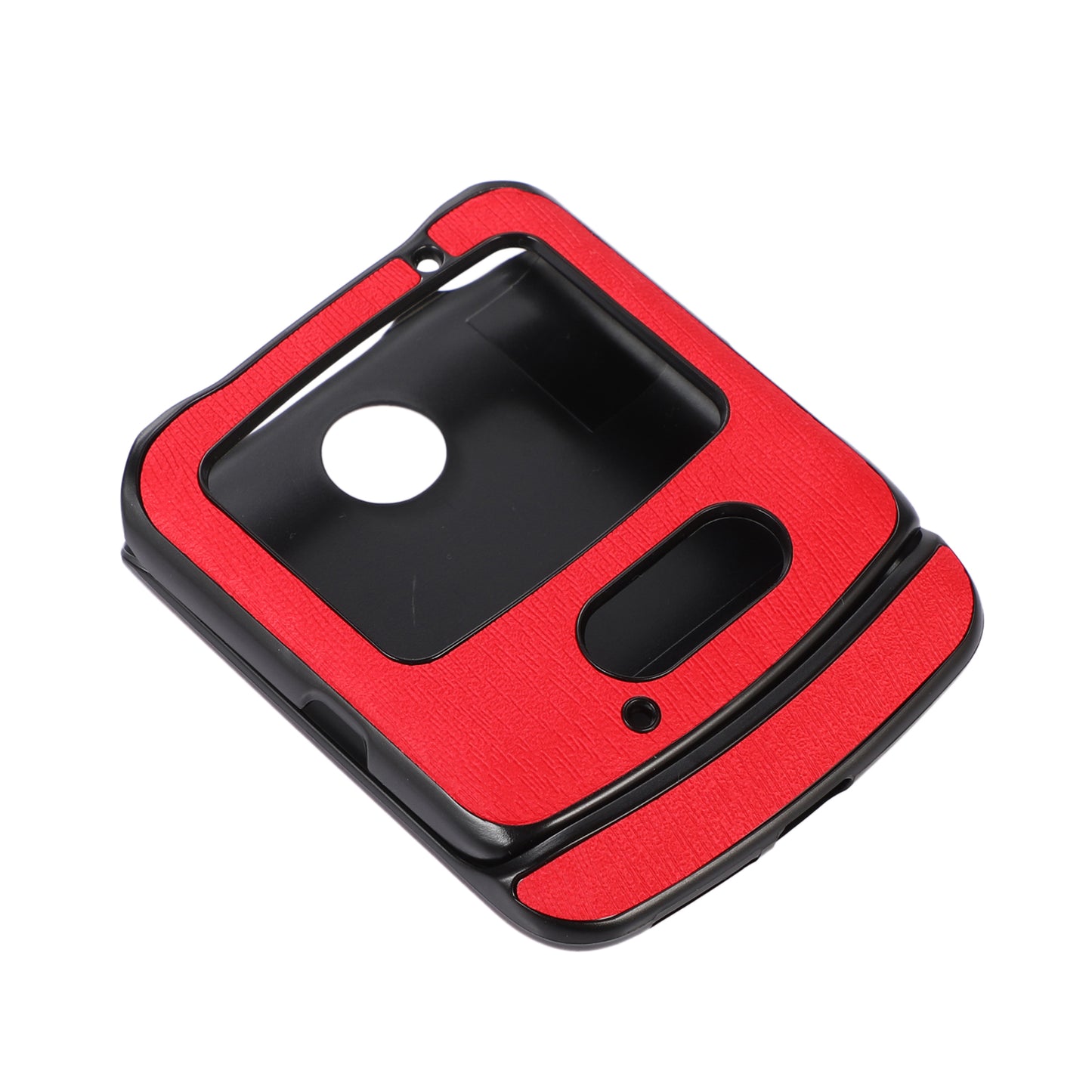 Uniqkart for Motorola Razr 5G Wood Texture Folding Case Shockproof Anti-fall PU Leather Coated PC + TPU Protctive Shell - Red
