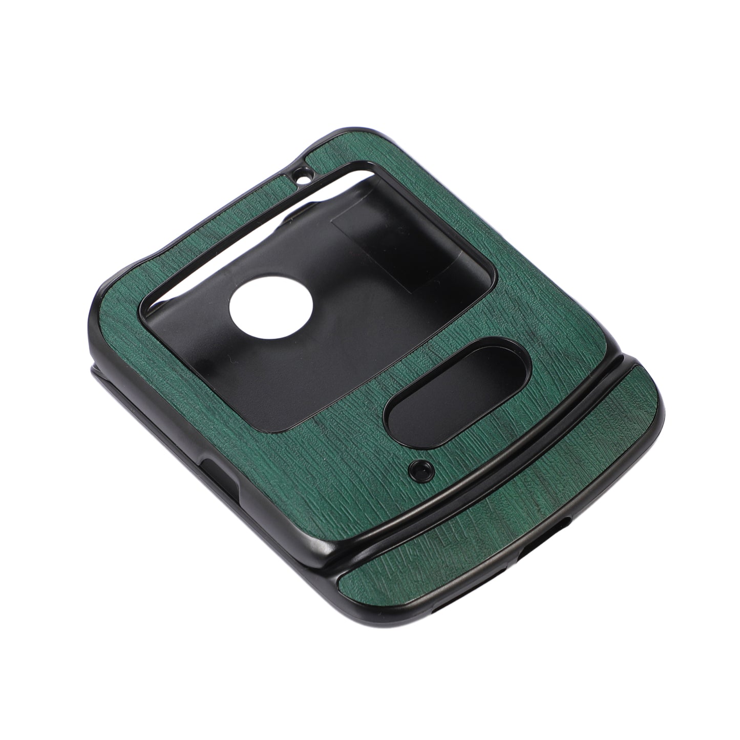 Uniqkart for Motorola Razr 5G Wood Texture Folding Case Shockproof Anti-fall PU Leather Coated PC + TPU Protctive Shell - Green