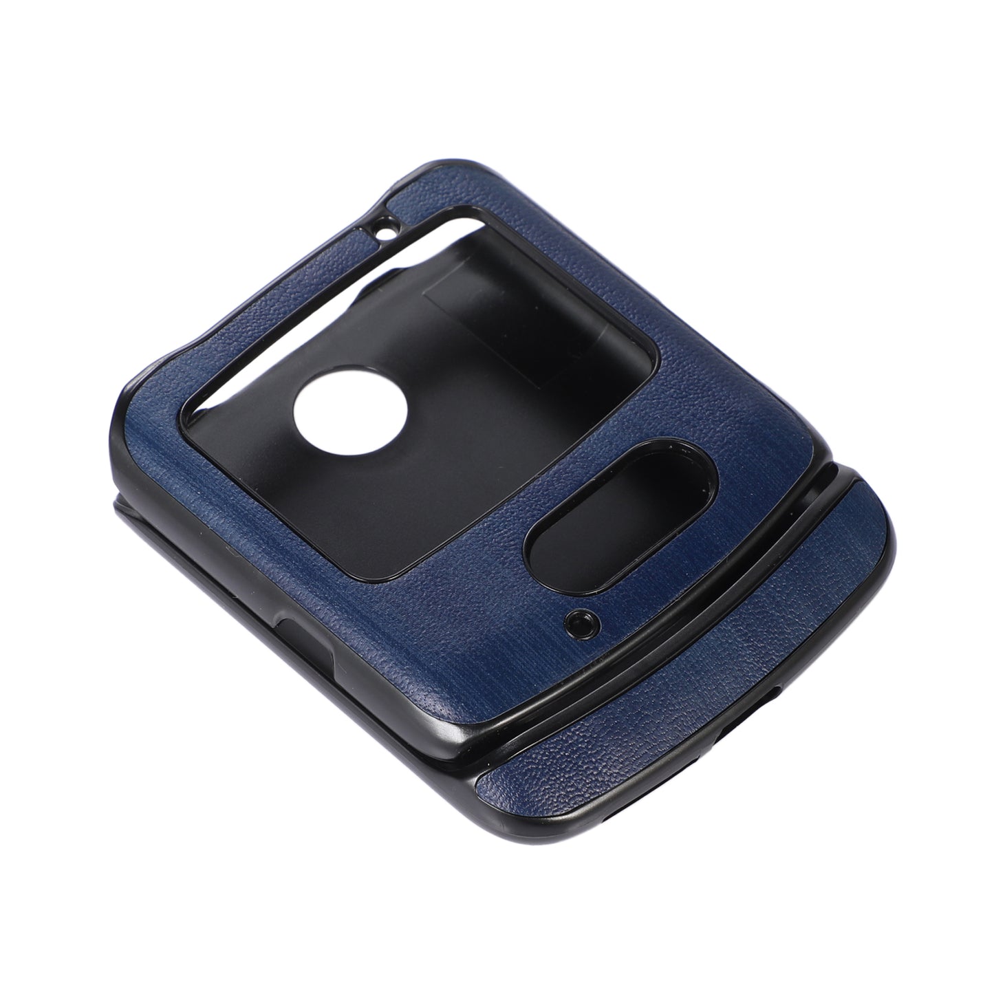 Vertical Flip Textured PU Leather Coated Hybrid Case for Motorola Razr 5G, Slim Pocket Szie TPU + PC Bottom Mobile Phone Cover Accessory - Blue