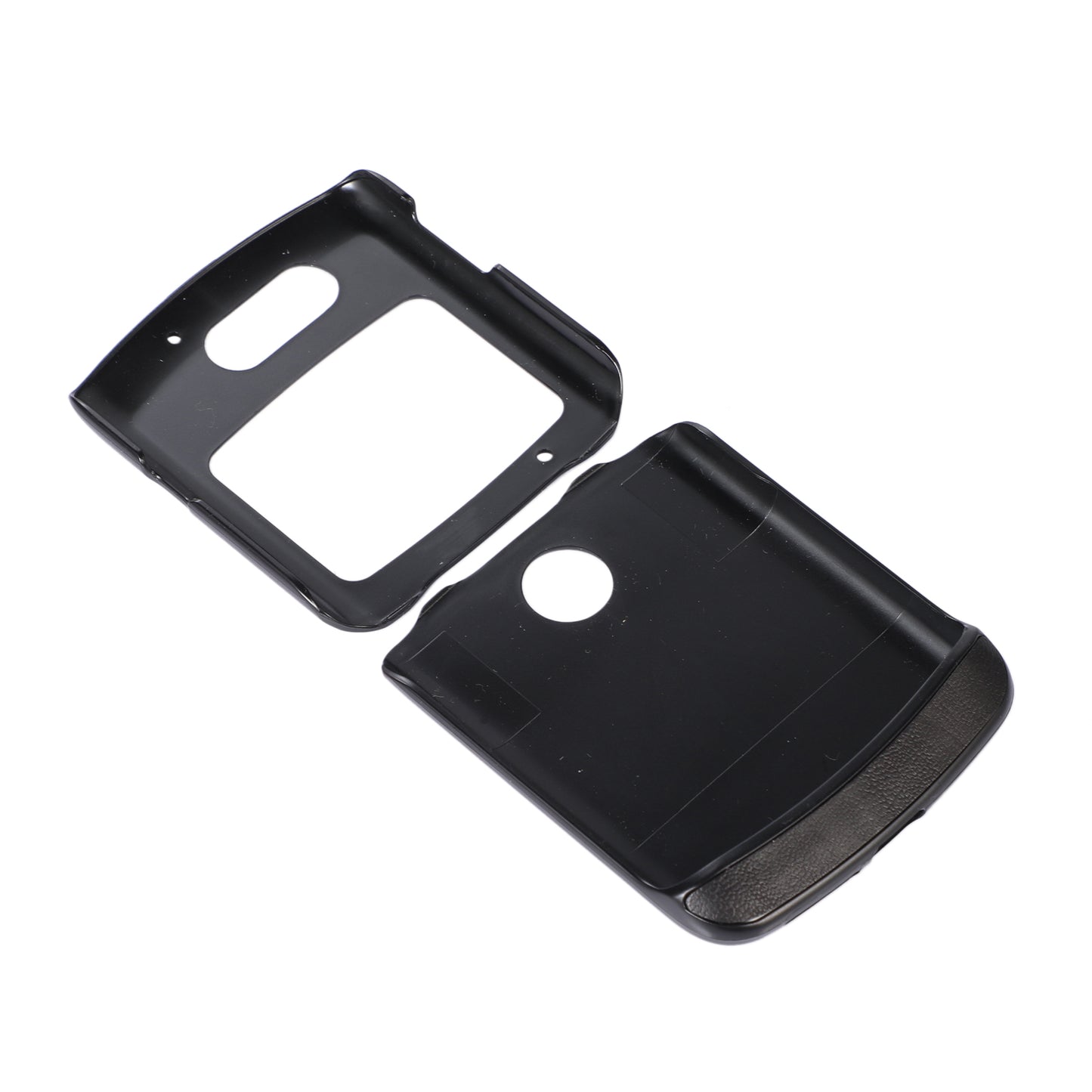 Vertical Flip Textured PU Leather Coated Hybrid Case for Motorola Razr 5G, Slim Pocket Szie TPU + PC Bottom Mobile Phone Cover Accessory - Black