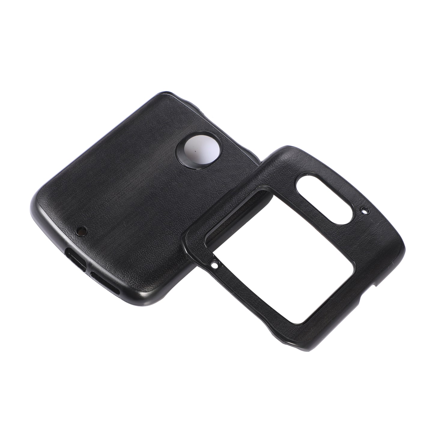 Vertical Flip Textured PU Leather Coated Hybrid Case for Motorola Razr 5G, Slim Pocket Szie TPU + PC Bottom Mobile Phone Cover Accessory - Black