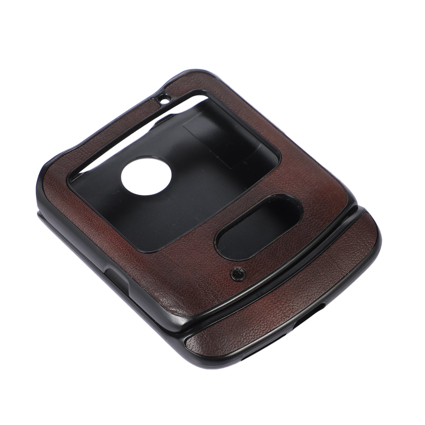 Vertical Flip Textured PU Leather Coated Hybrid Case for Motorola Razr 5G, Slim Pocket Szie TPU + PC Bottom Mobile Phone Cover Accessory - Coffee