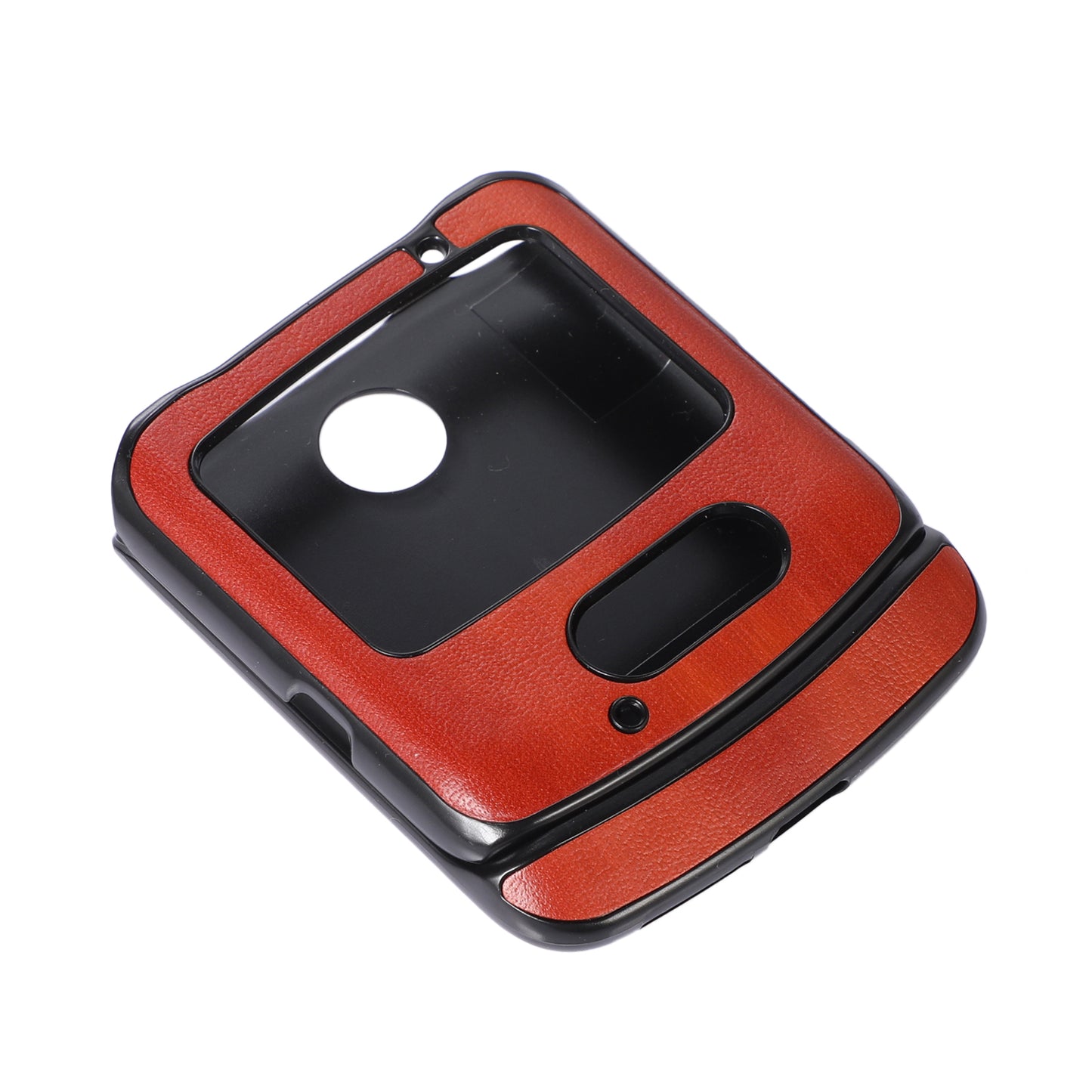 Vertical Flip Textured PU Leather Coated Hybrid Case for Motorola Razr 5G, Slim Pocket Szie TPU + PC Bottom Mobile Phone Cover Accessory - Brown