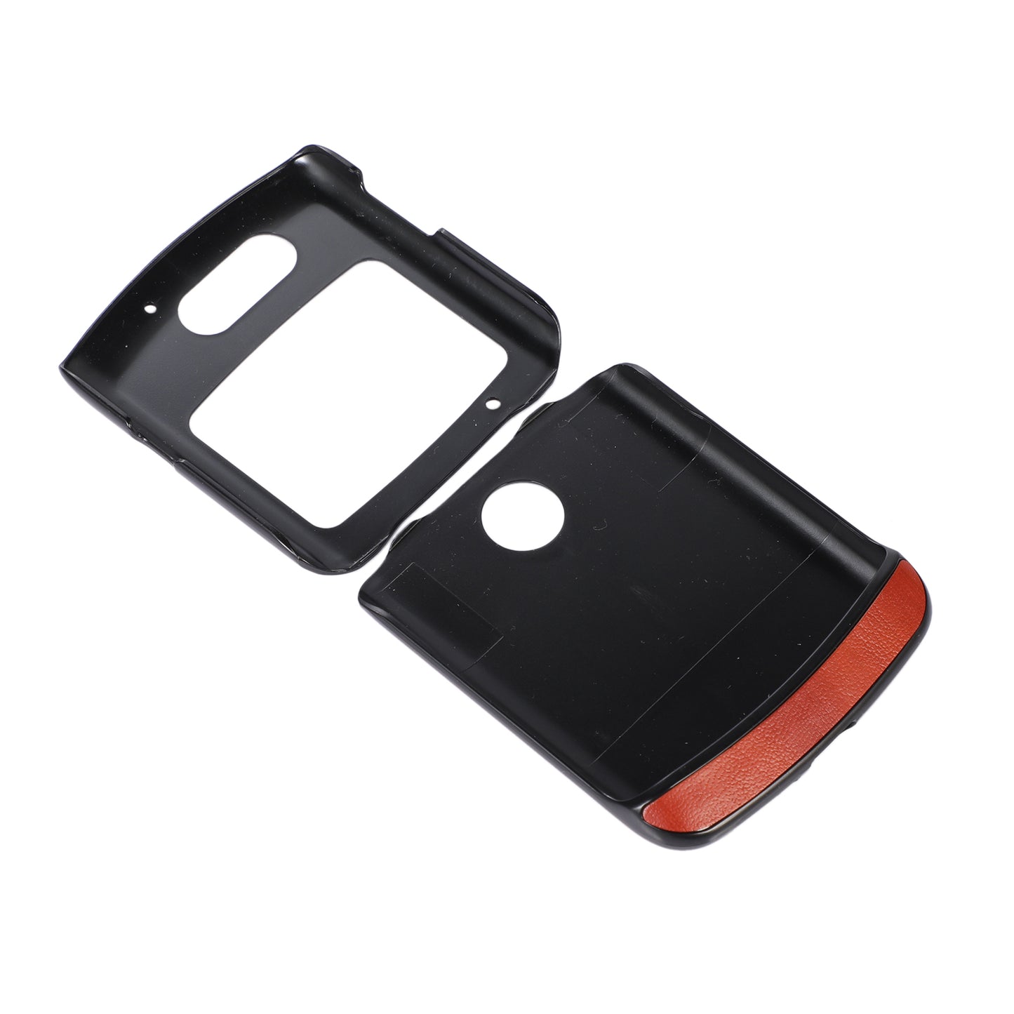 Vertical Flip Textured PU Leather Coated Hybrid Case for Motorola Razr 5G, Slim Pocket Szie TPU + PC Bottom Mobile Phone Cover Accessory - Brown