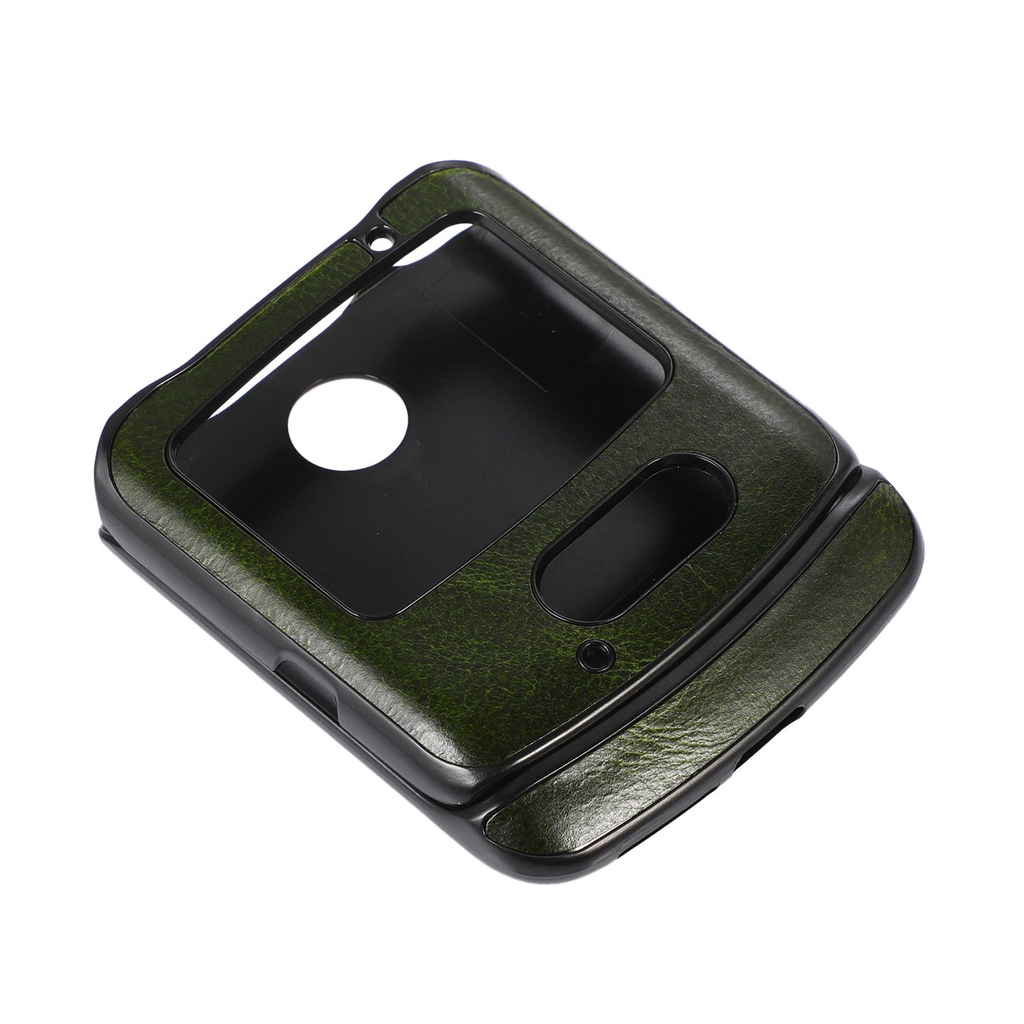 Uniqkart for Motorola Razr 5G 2 Piece Design Phone Case Crazy Horse Texture Genuine Cowhide Leather Coated PC + TPU Cover - Green