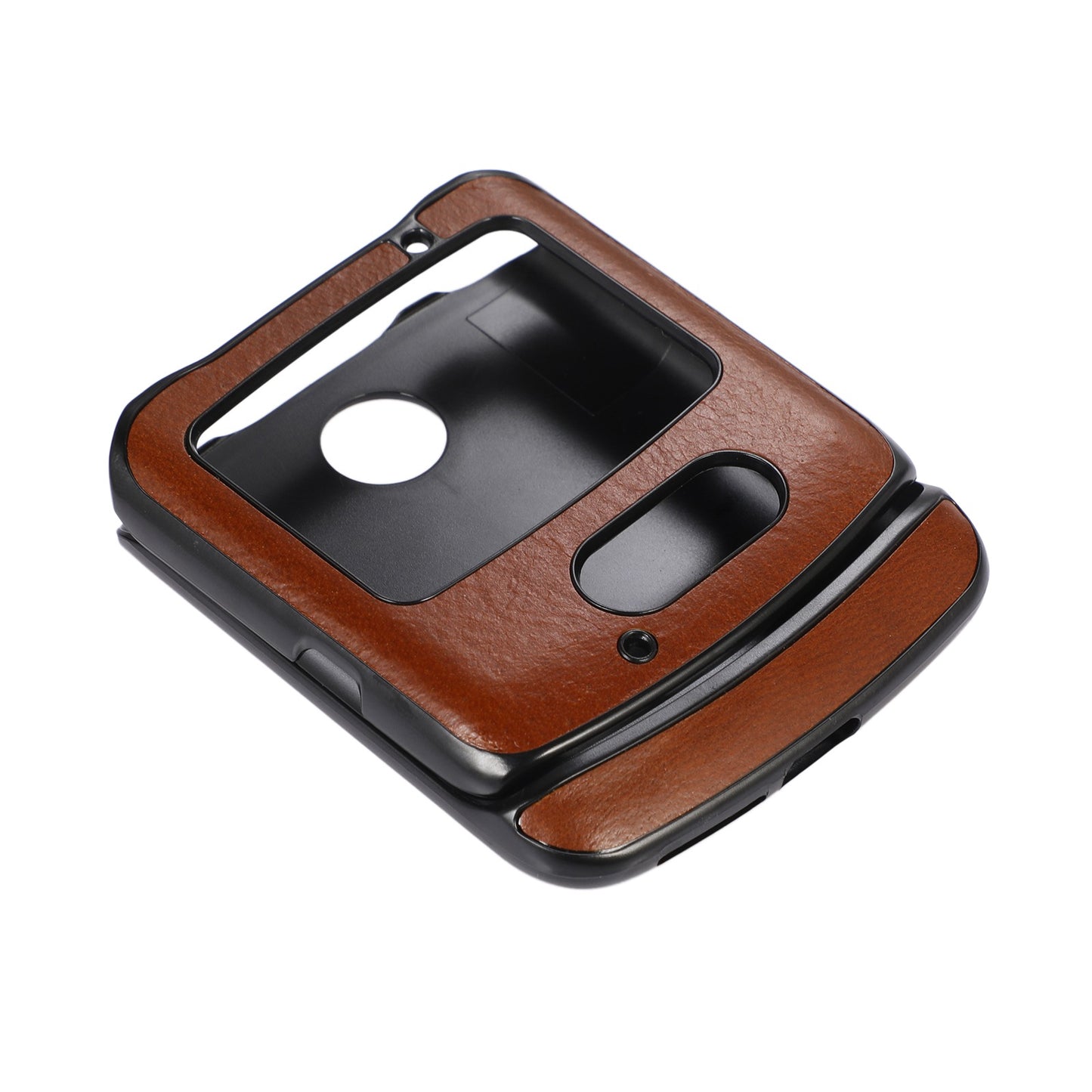 Uniqkart for Motorola Razr 5G 2 Piece Design Phone Case Crazy Horse Texture Genuine Cowhide Leather Coated PC + TPU Cover - Brown