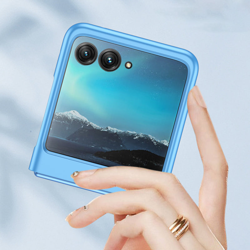 Uniqkart for Motorola Razr 40 Ultra 5G Skin-touch PC Phone Case Ultra Slim Protective Phone Cover - Blue