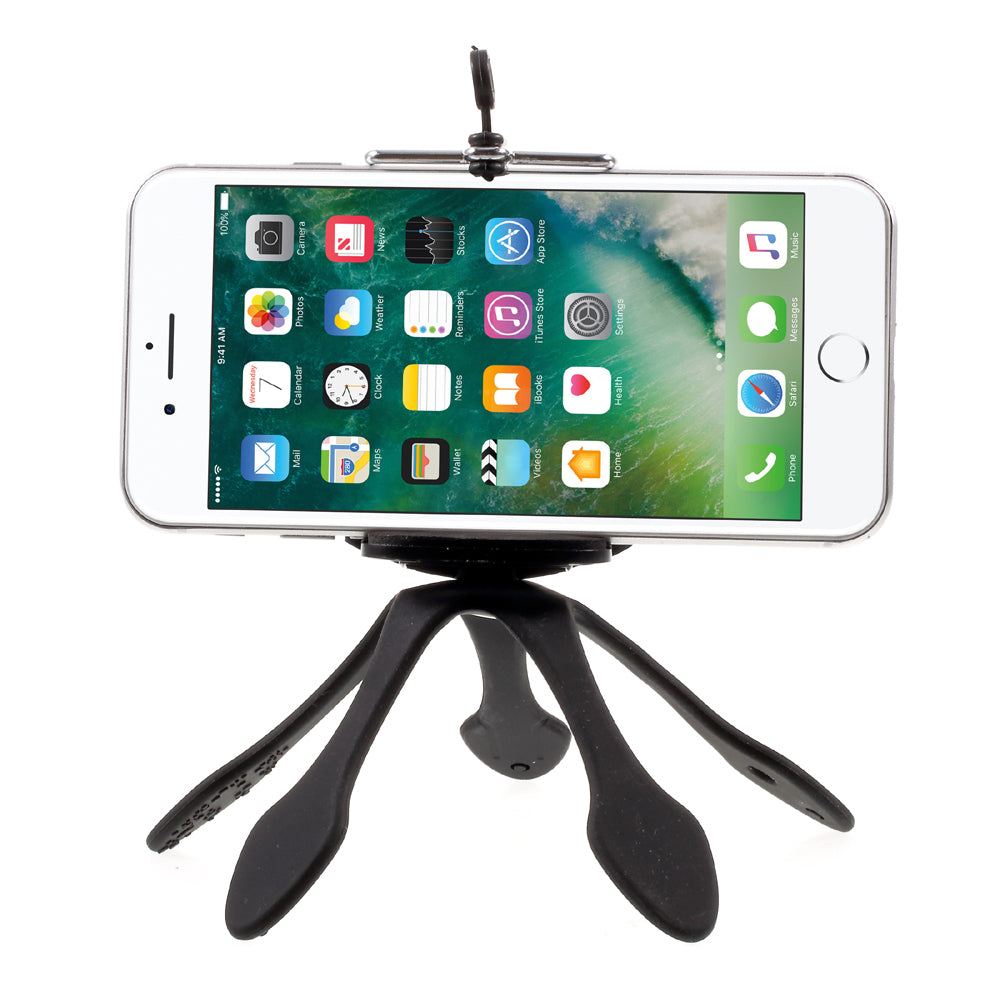 Universal Octopus Shape Smartphone GroPro Mount for iPhone Samsung GoPro, Clamp Width: 5-8.5cm - Black