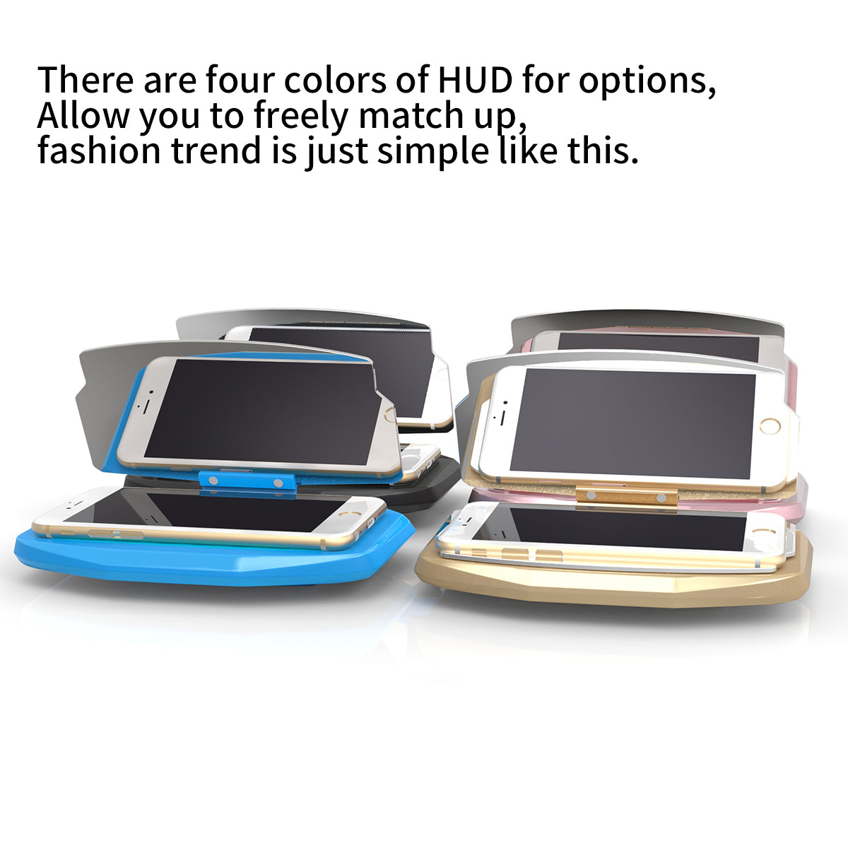 Universal In-car HUD Head-up Display Mobile Phone GPS Navigation Holder - Pink