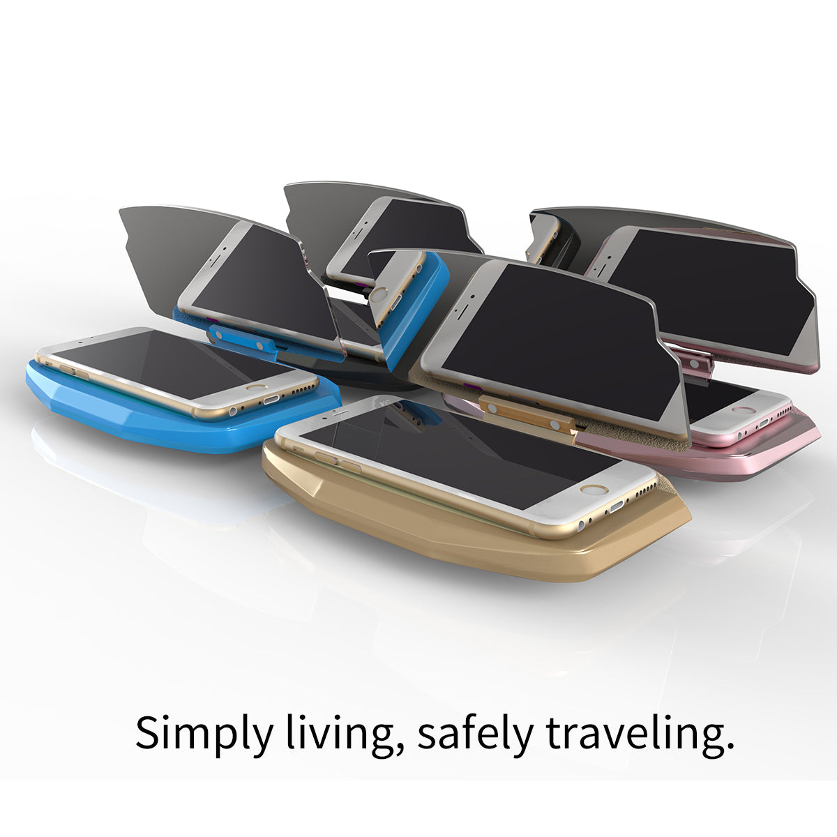 Universal Car Head Up Display GPS Navigation Image Reflector Car HUD Holder Bracket - Blue